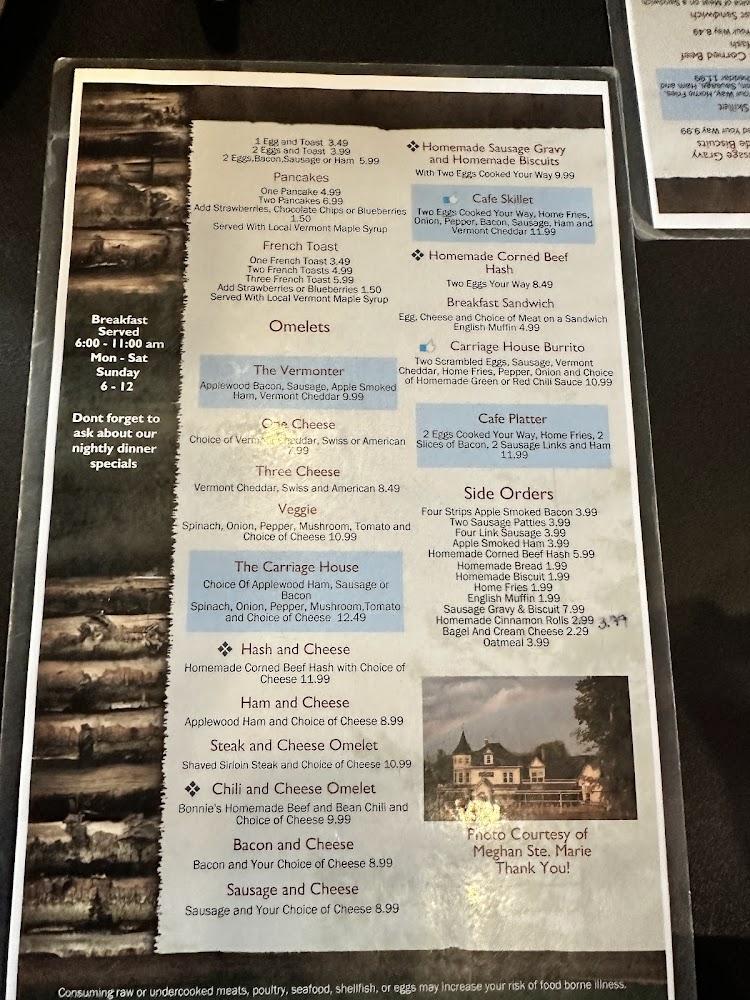 Carriage House Cafe & Grill Menu image 3